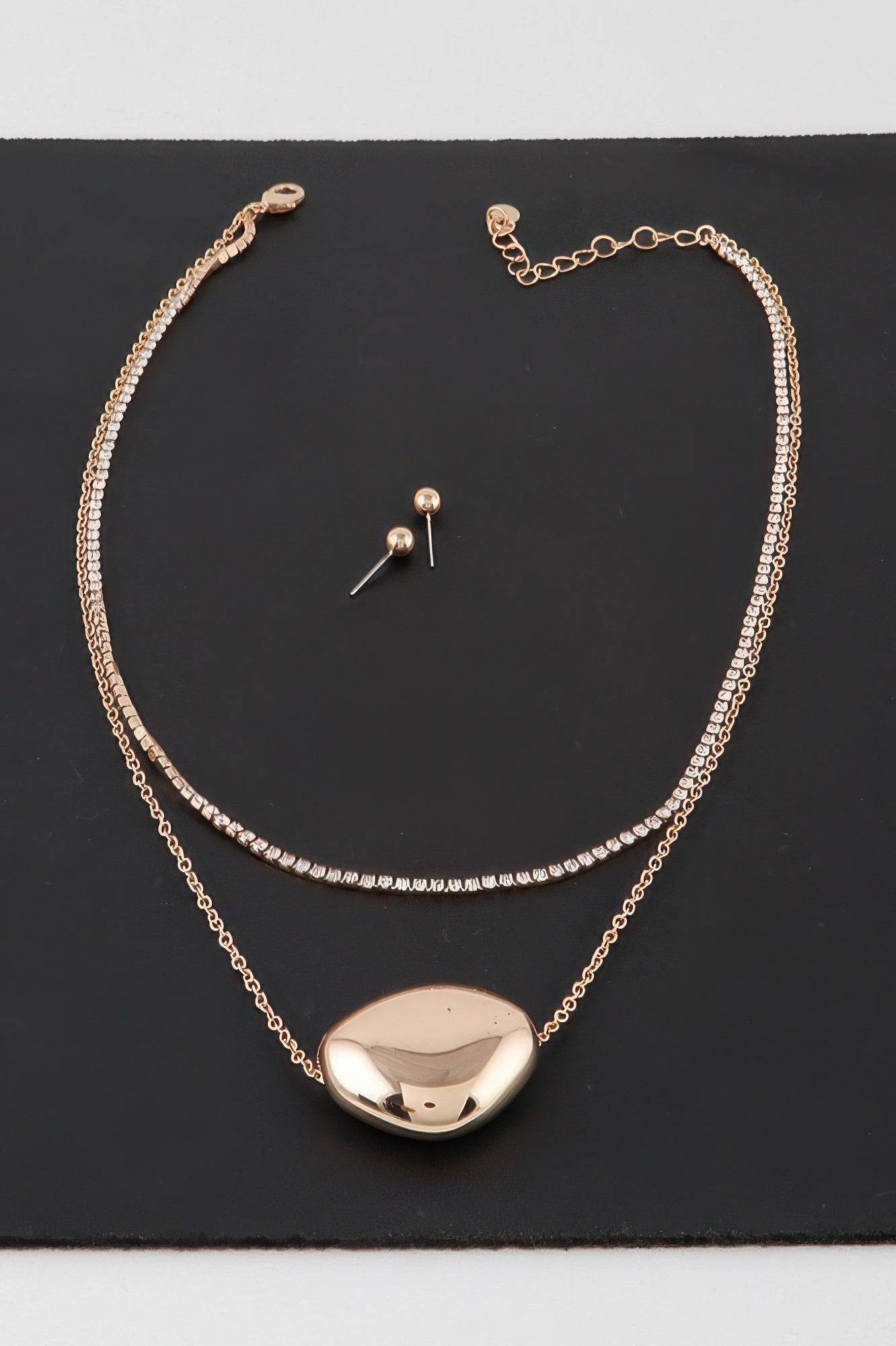 Double Shiny Plate Necklace - Wear Arielle