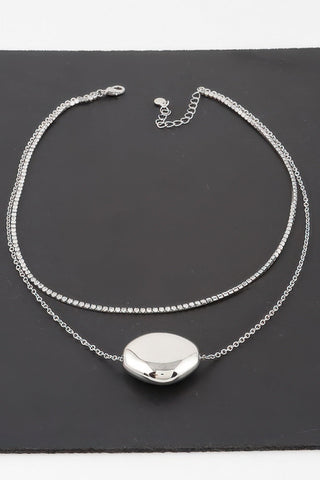 Double Shiny Plate Necklace - Wear Arielle