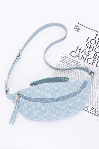 Embossed Denim Crossbody Bag - Wear Arielle