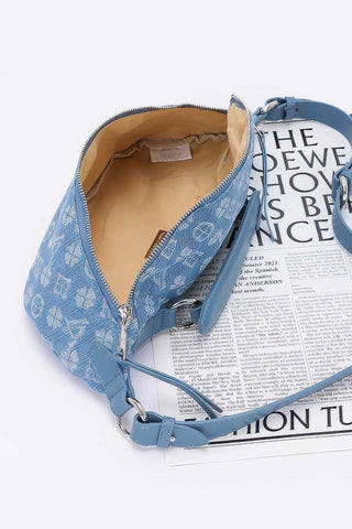 Embossed Denim Crossbody Bag - Wear Arielle