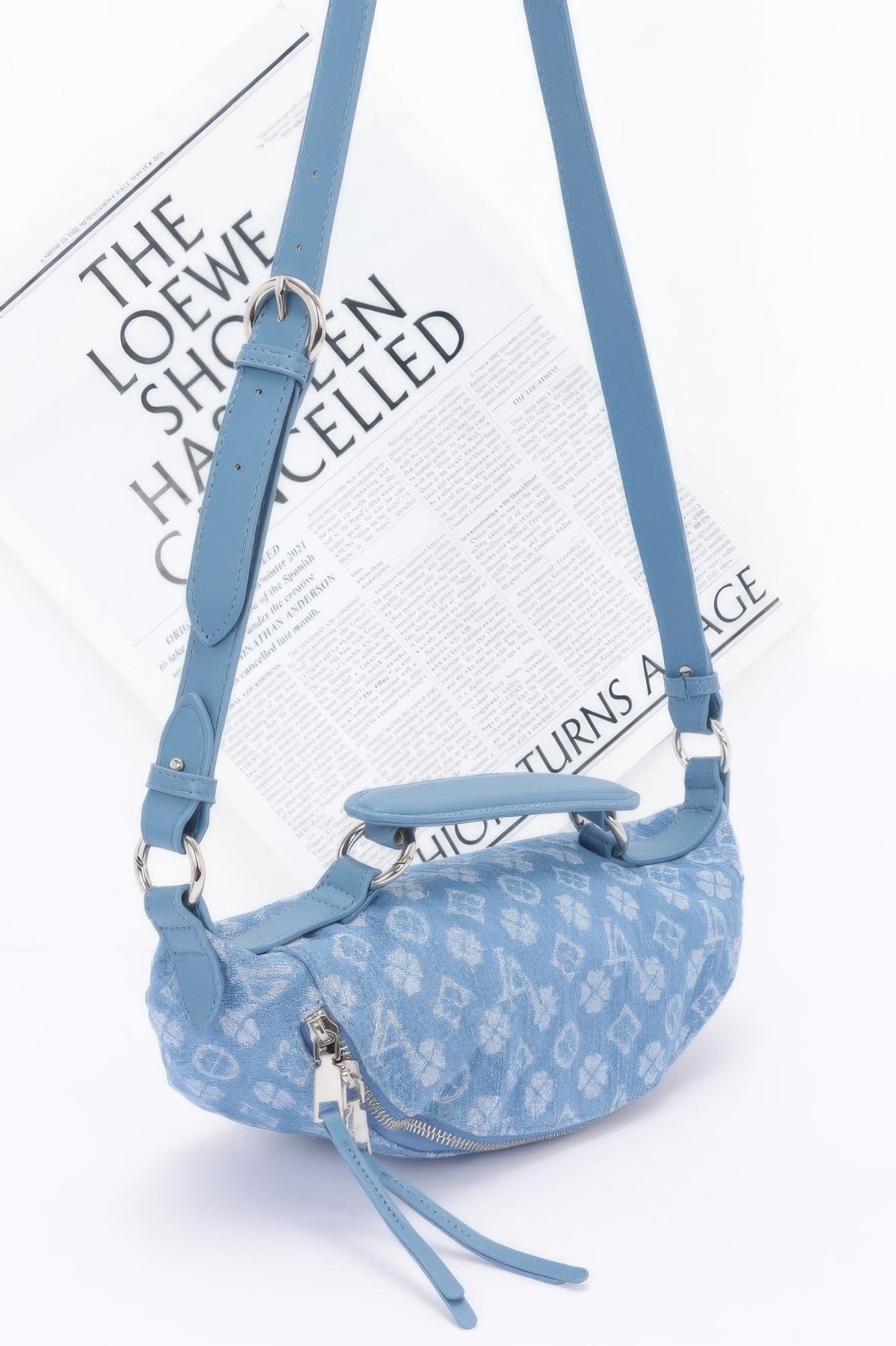 Embossed Denim Crossbody Bag - Wear Arielle