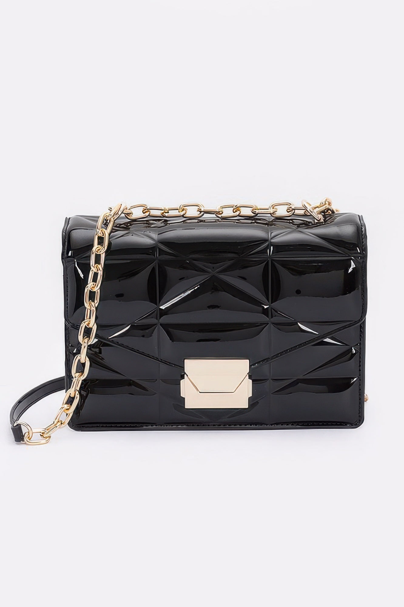 Embossed Enamel Flap Crossbody Clutch - Wear Arielle