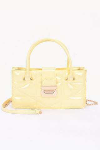 Embossed Enamel Handle Clutch - Wear Arielle