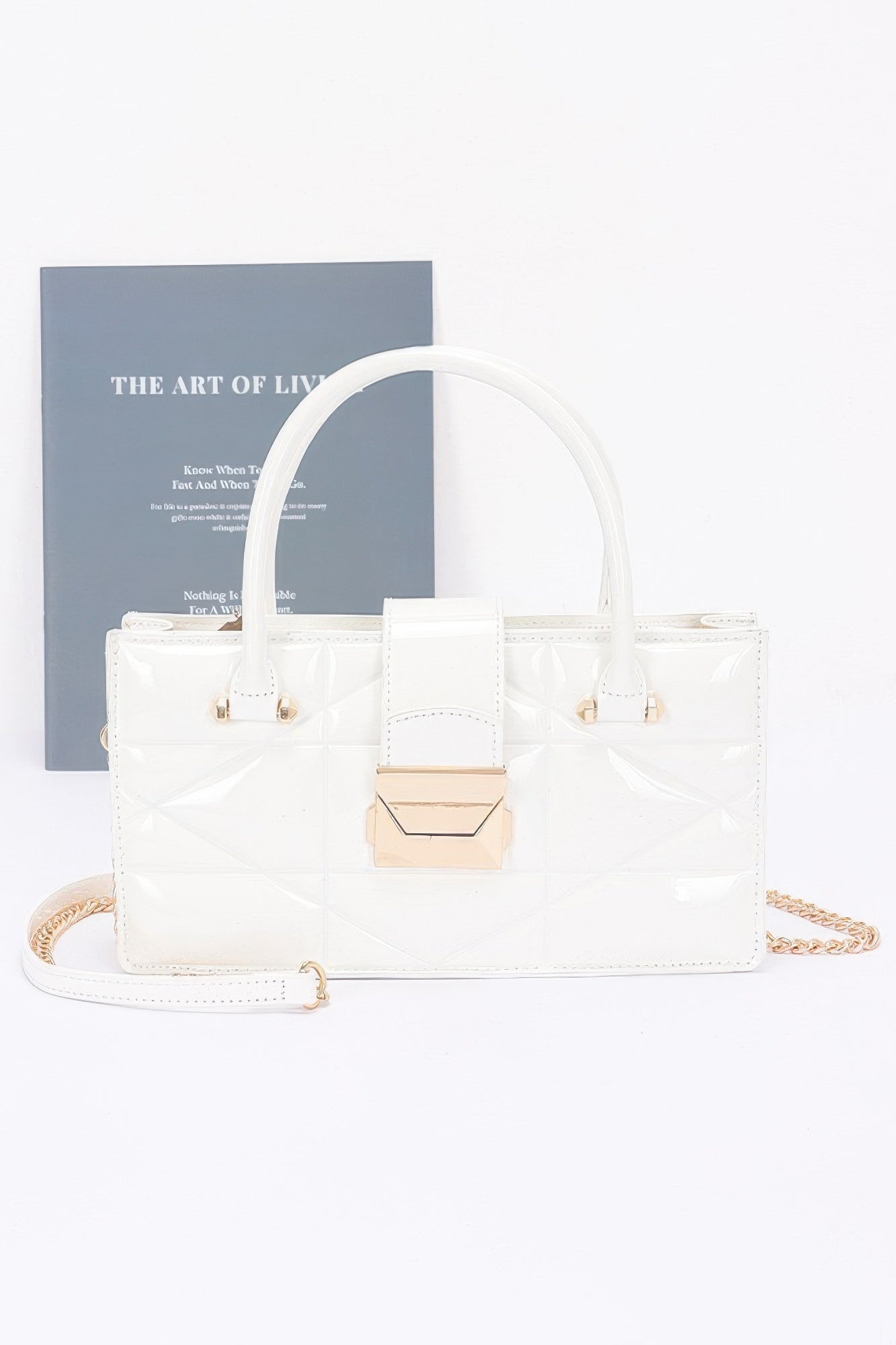 Embossed Enamel Handle Clutch - Wear Arielle