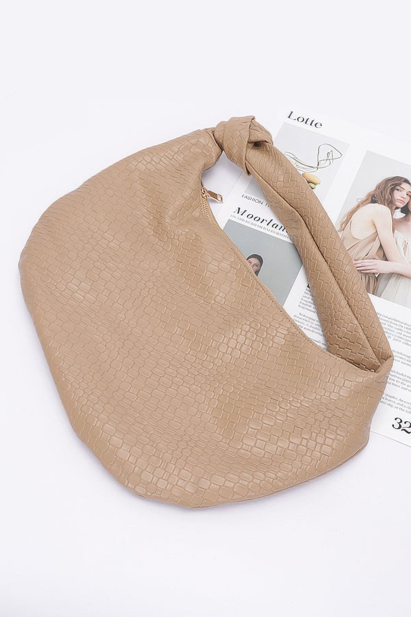 Embossed Faux Leather Big Hobo Bag - Wear Arielle