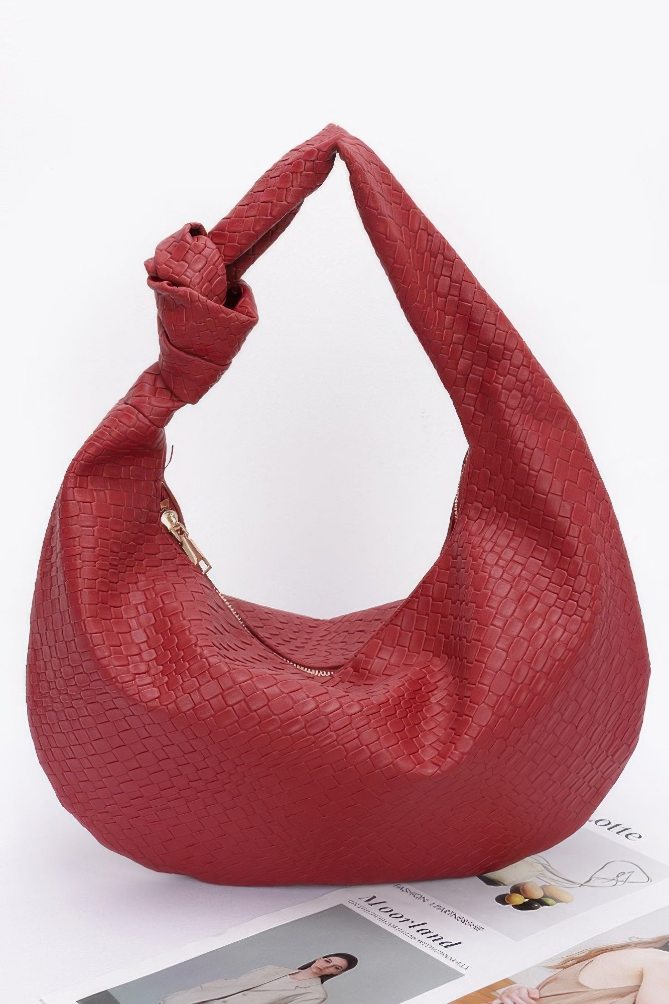 Embossed Faux Leather Big Hobo Bag - Wear Arielle