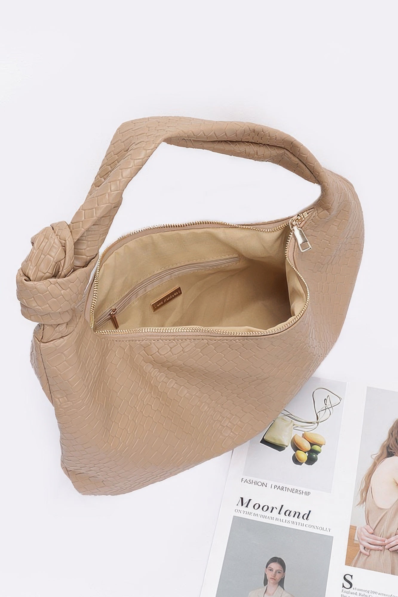 Embossed Faux Leather Big Hobo Bag - Wear Arielle