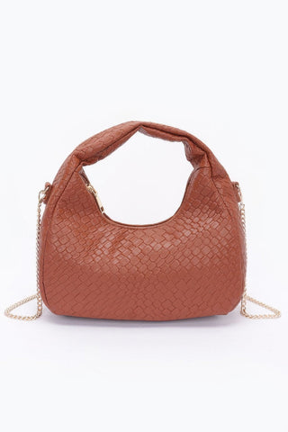 Embossed Faux Leather Hobo Bag - Wear Arielle