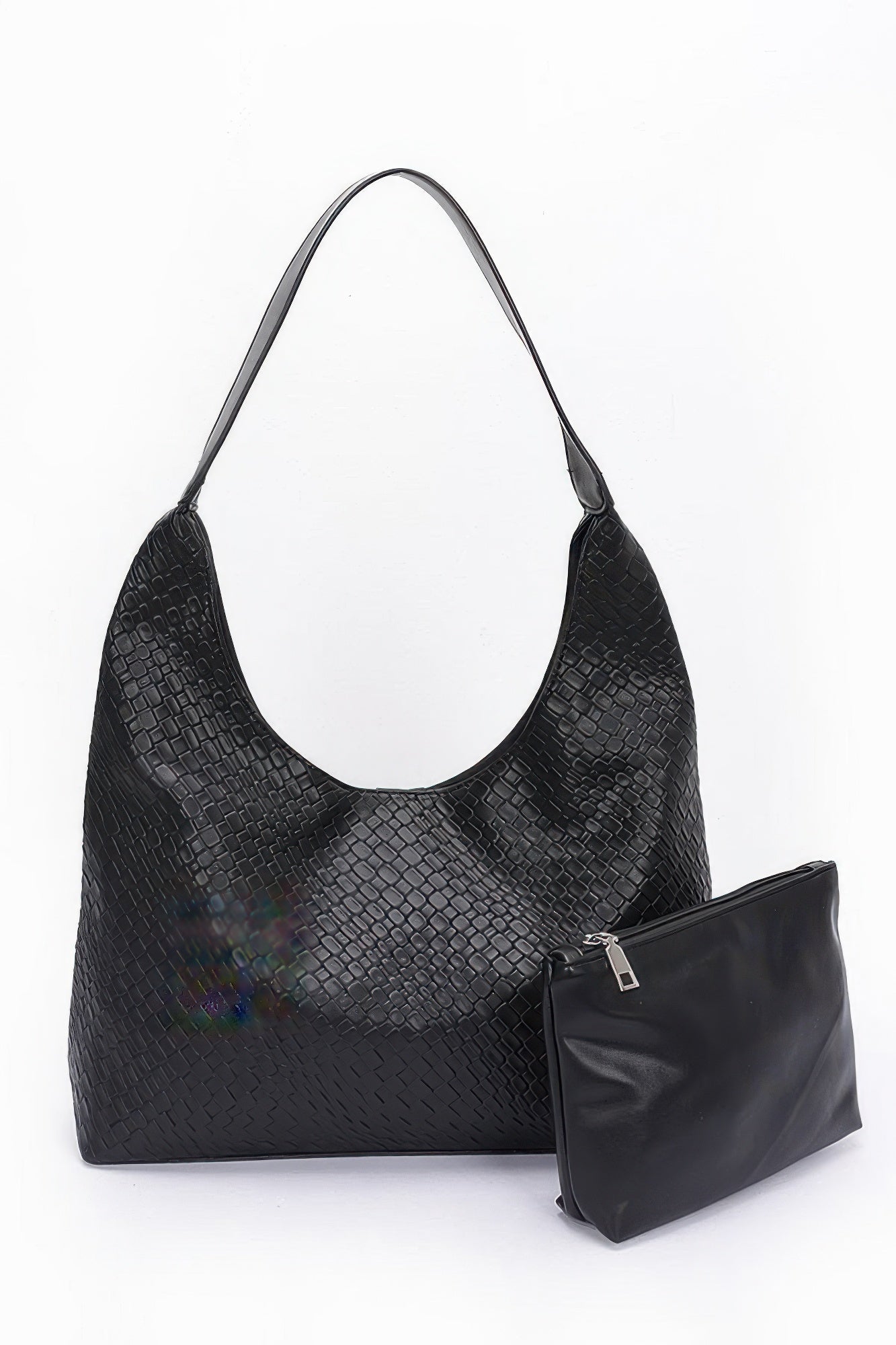 Embossed Faux Leather Shoulder Bag - Wear Arielle