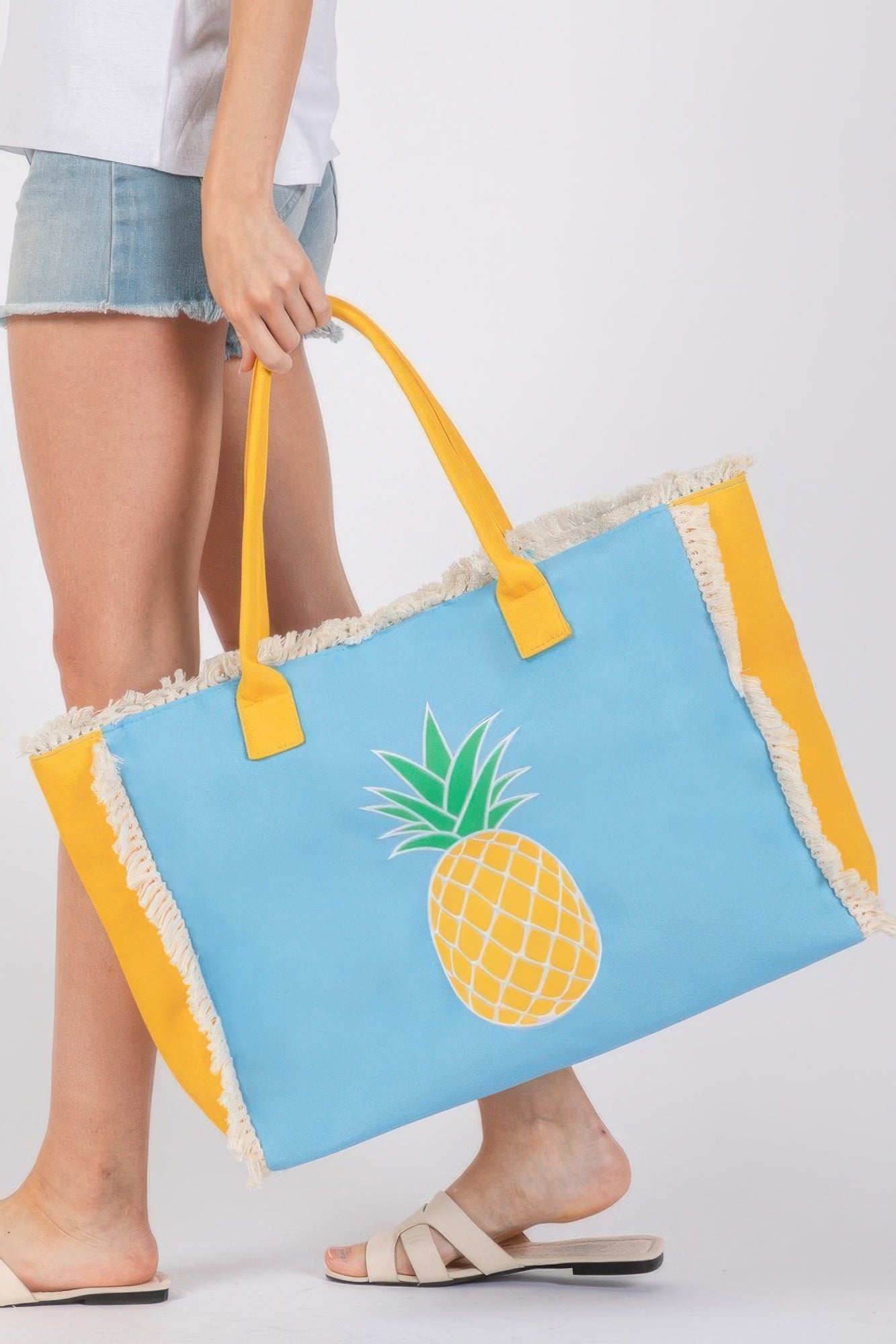 Embroidered Anchor Patch Fringe Tote Bag - Wear Arielle