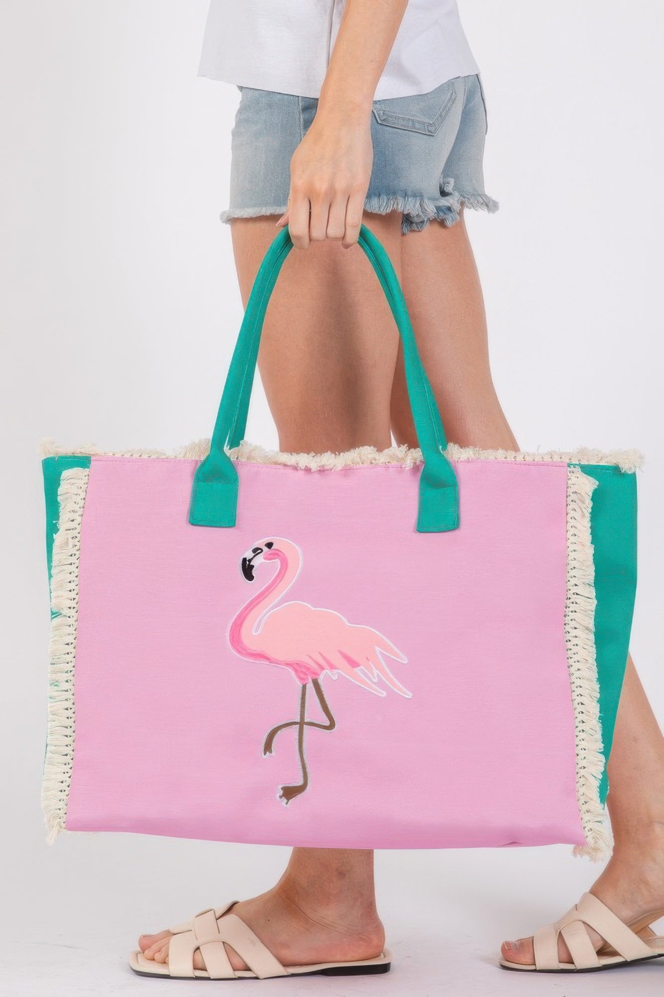 Embroidered Anchor Patch Fringe Tote Bag - Wear Arielle