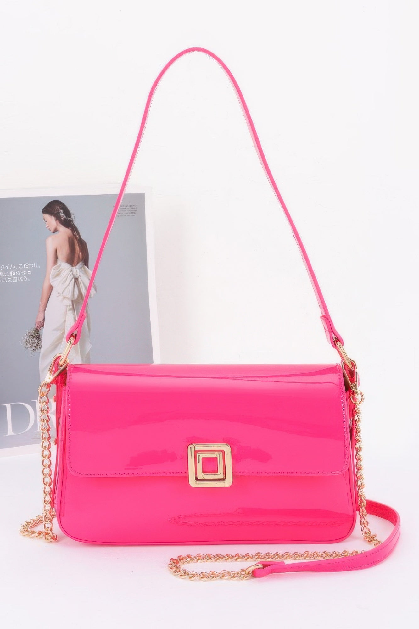 Enamel Flap Shoulder Bag - Wear Arielle