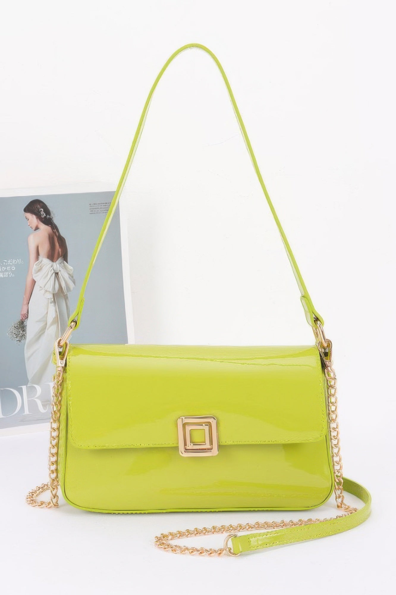Enamel Flap Shoulder Bag - Wear Arielle
