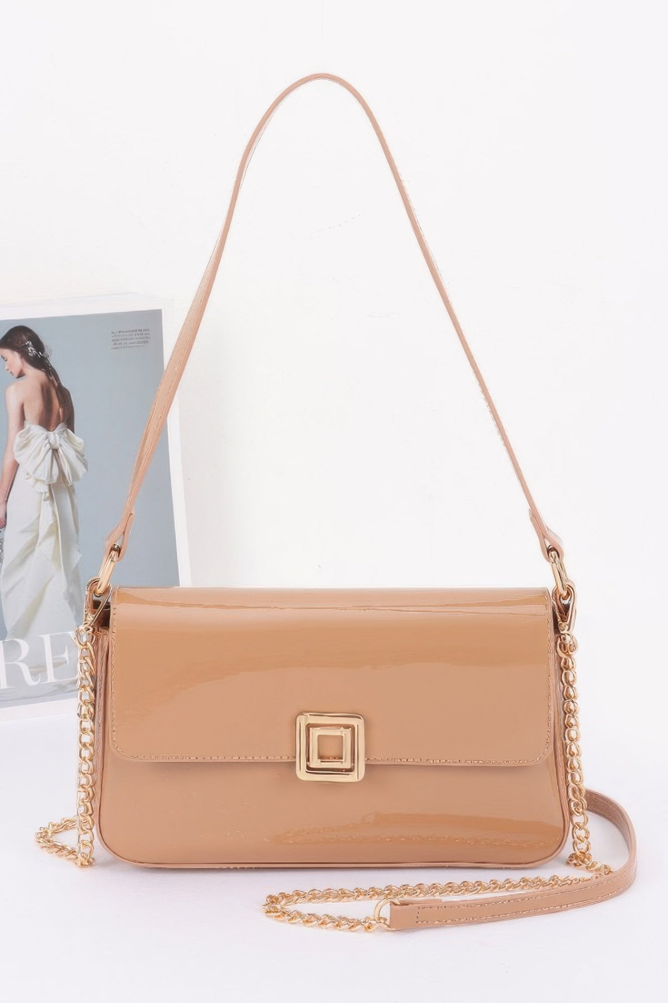 Enamel Flap Shoulder Bag - Wear Arielle
