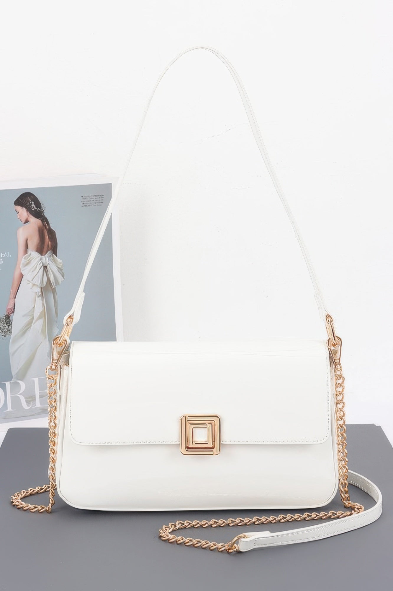 Enamel Flap Shoulder Bag - Wear Arielle