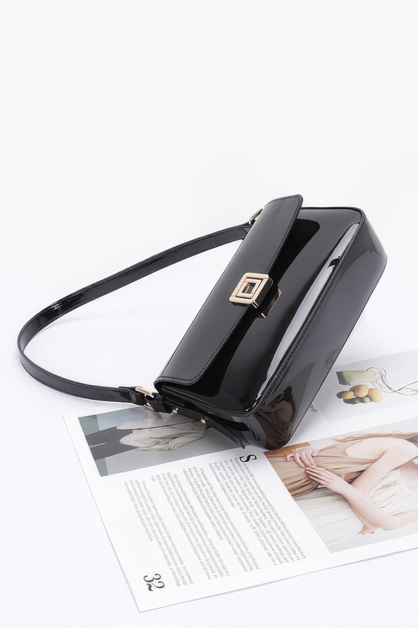 Enamel Flap Shoulder Bag - Wear Arielle