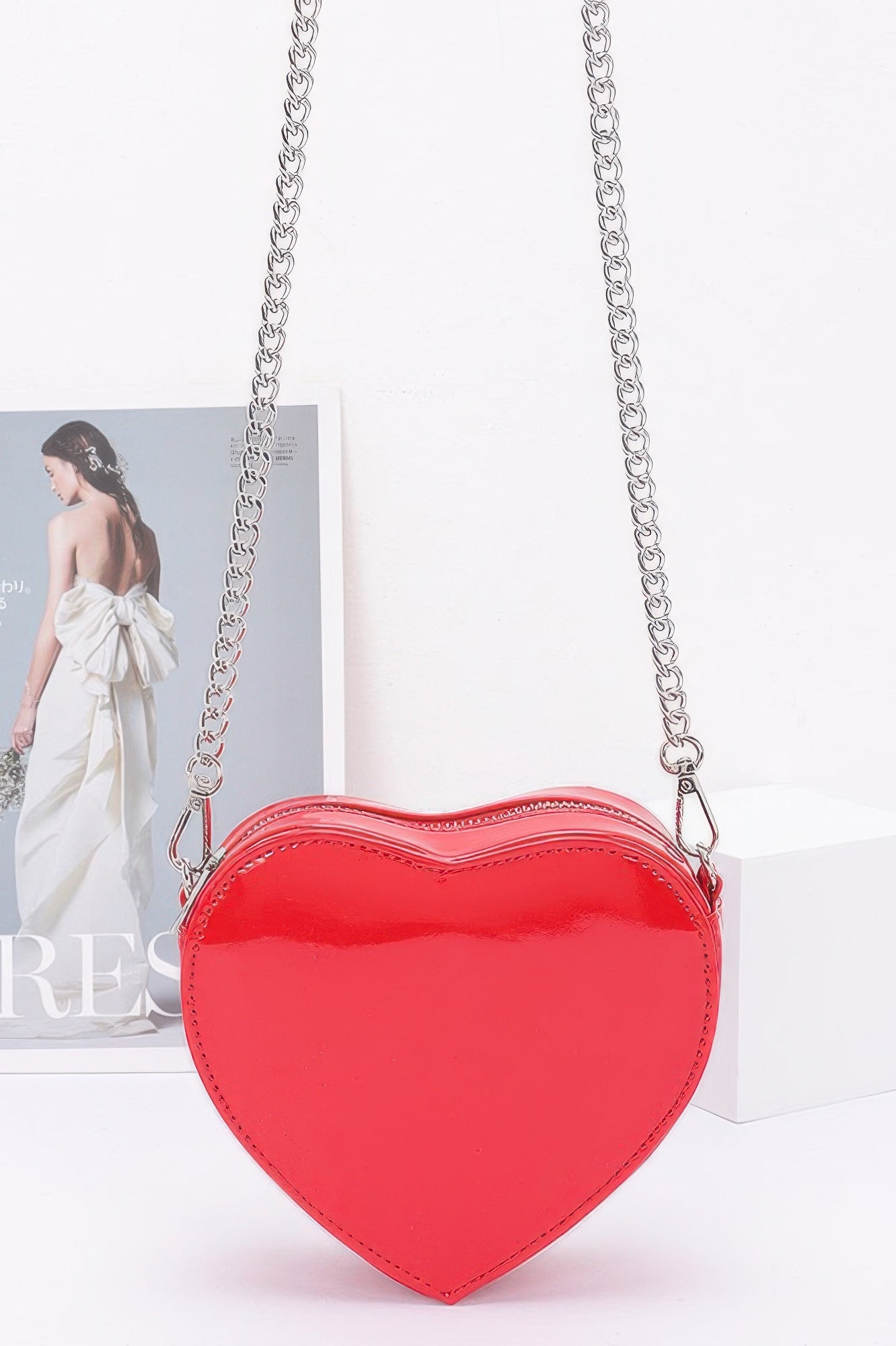Enamel Heart Shape Crossbody Bag - Wear Arielle
