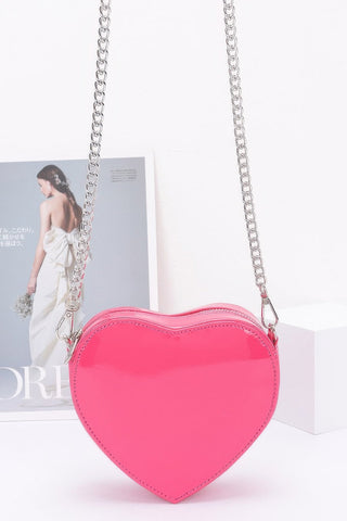 Enamel Heart Shape Crossbody Bag - Wear Arielle