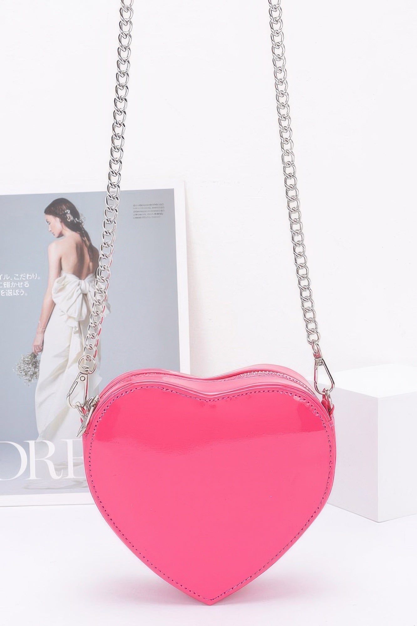 Enamel Heart Shape Crossbody Bag - Wear Arielle