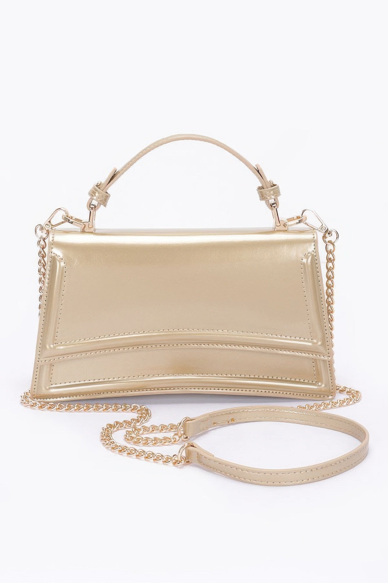 Enamel Top Handle Flap Bag - Wear Arielle
