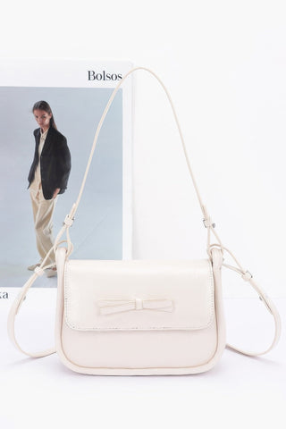 Faux Leather Bow Flap Bag - Wear Arielle