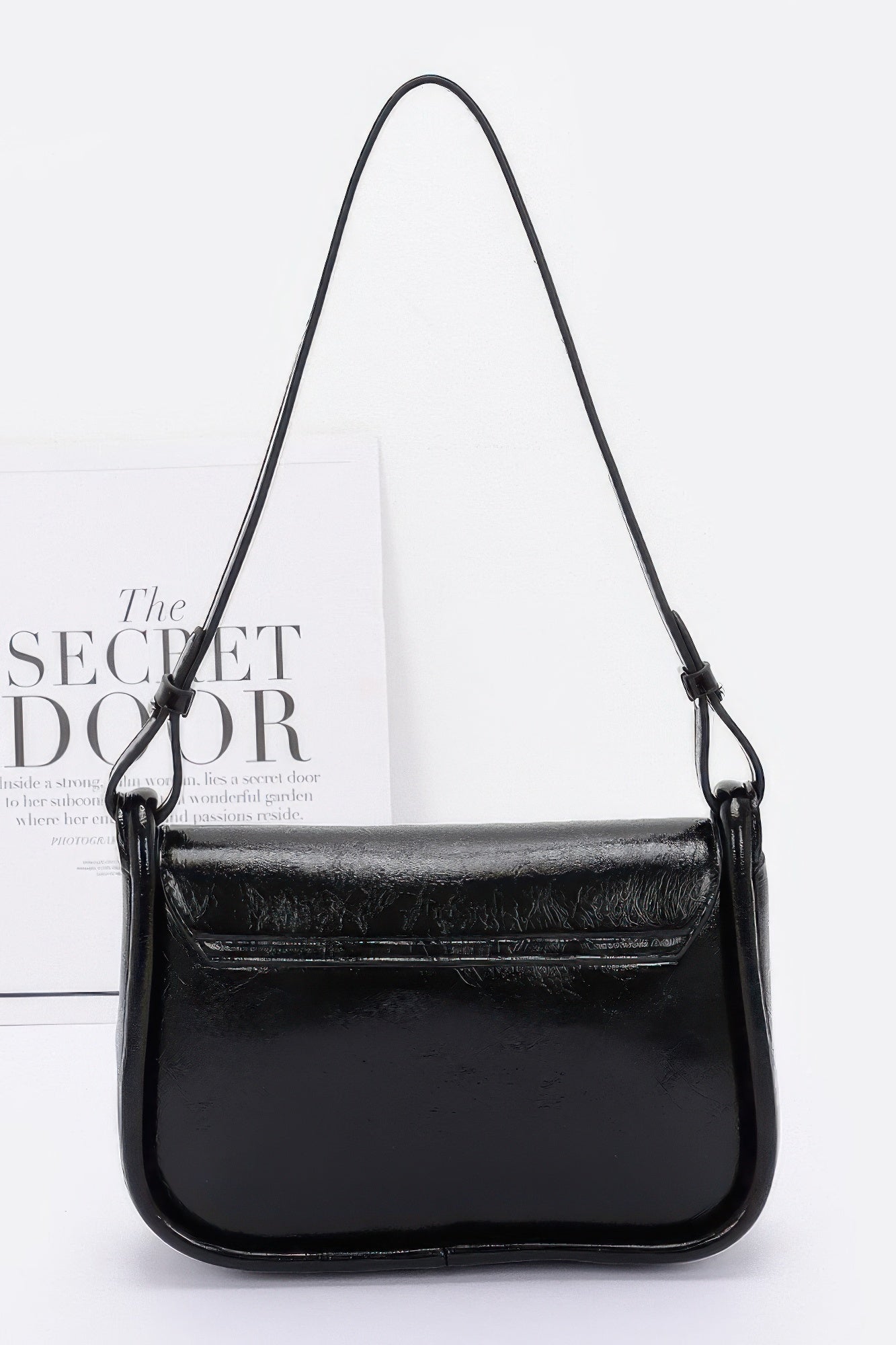 Faux Leather Bow Flap Bag - Wear Arielle