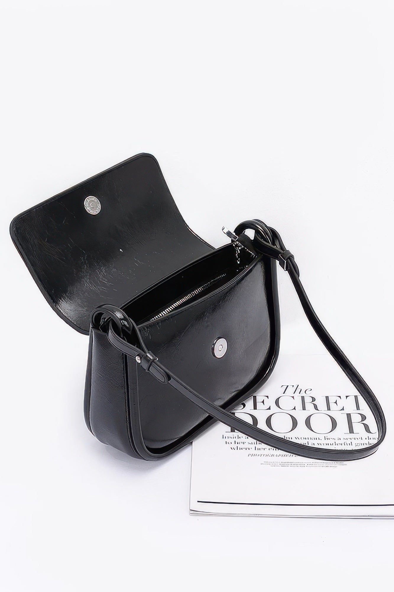 Faux Leather Bow Flap Bag - Wear Arielle