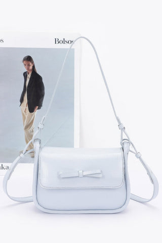 Faux Leather Bow Flap Bag - Wear Arielle