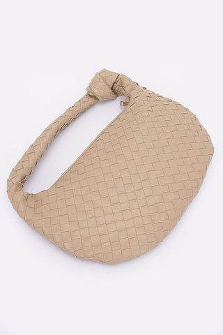 Faux Leather Braided Big Hobo Bag - Wear Arielle