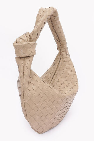 Faux Leather Braided Big Hobo Bag - Wear Arielle