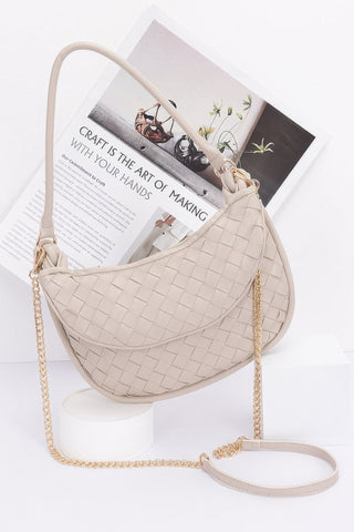 Faux Leather Braided Double Hobo Bag - Wear Arielle