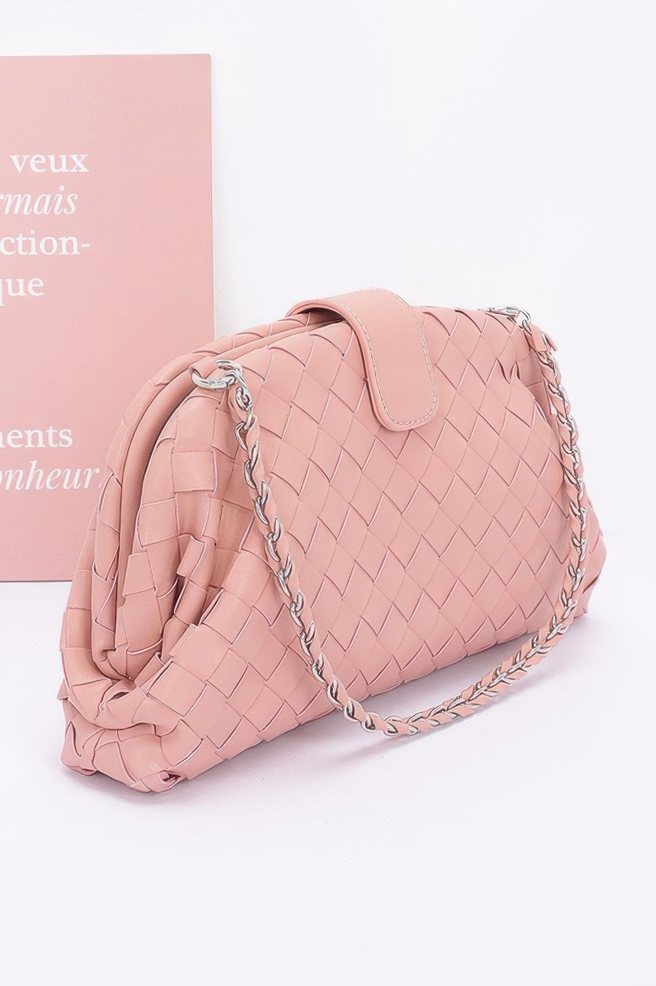 Faux Leather Braided Frame Shoulder Bag - Wear Arielle
