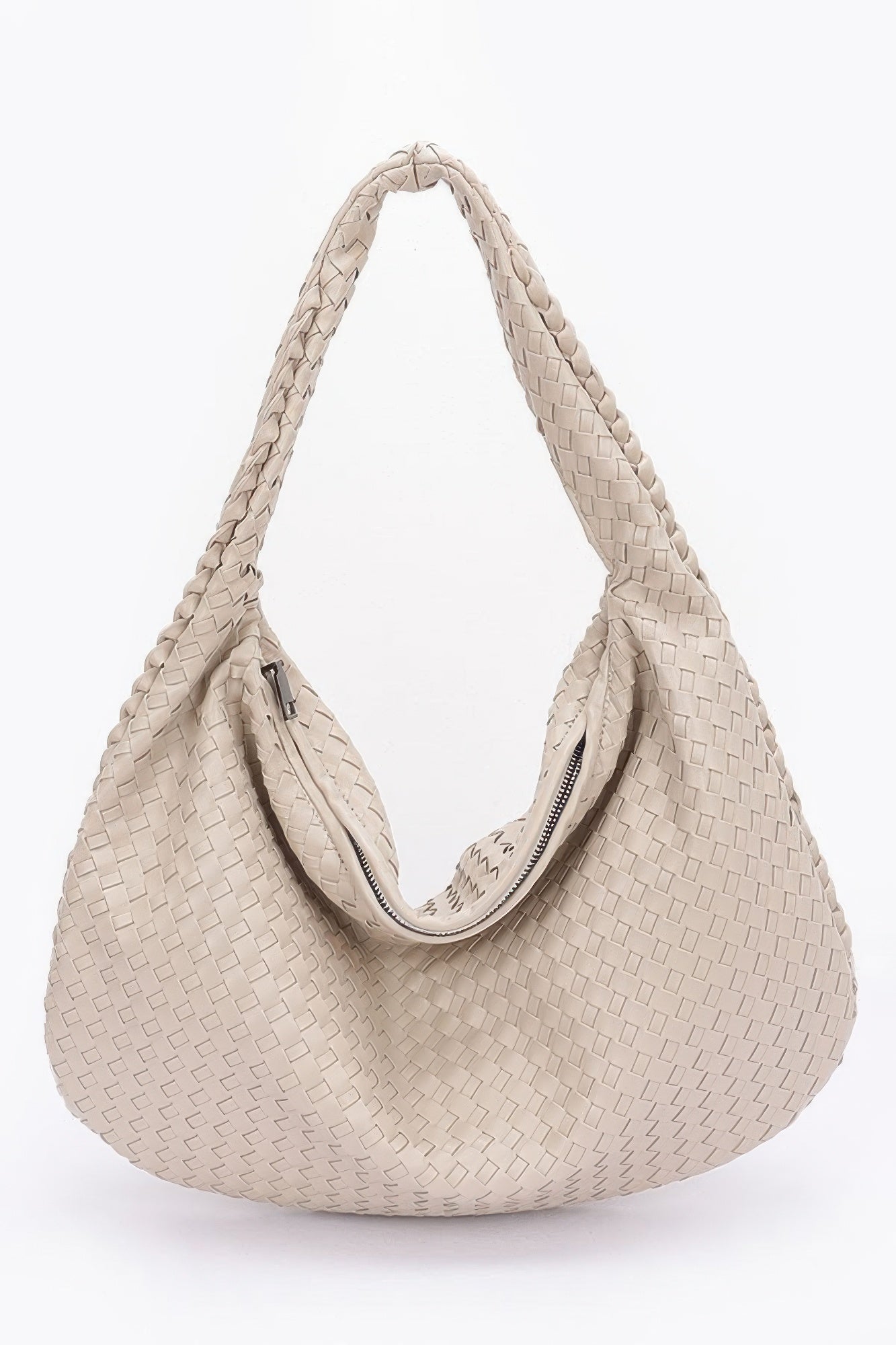 Faux Leather Braided Shoulder Bag - Wear Arielle