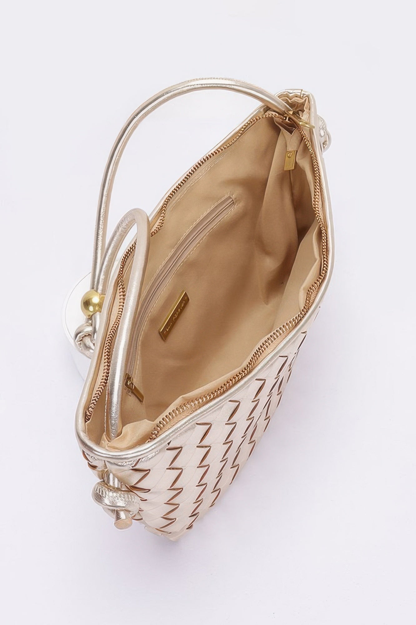 Faux Leather Braided Wrist And Shoulder Bag - Wear Arielle
