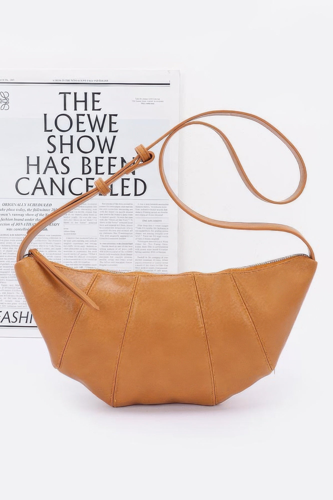 Faux Leather Croissant Bag - Wear Arielle