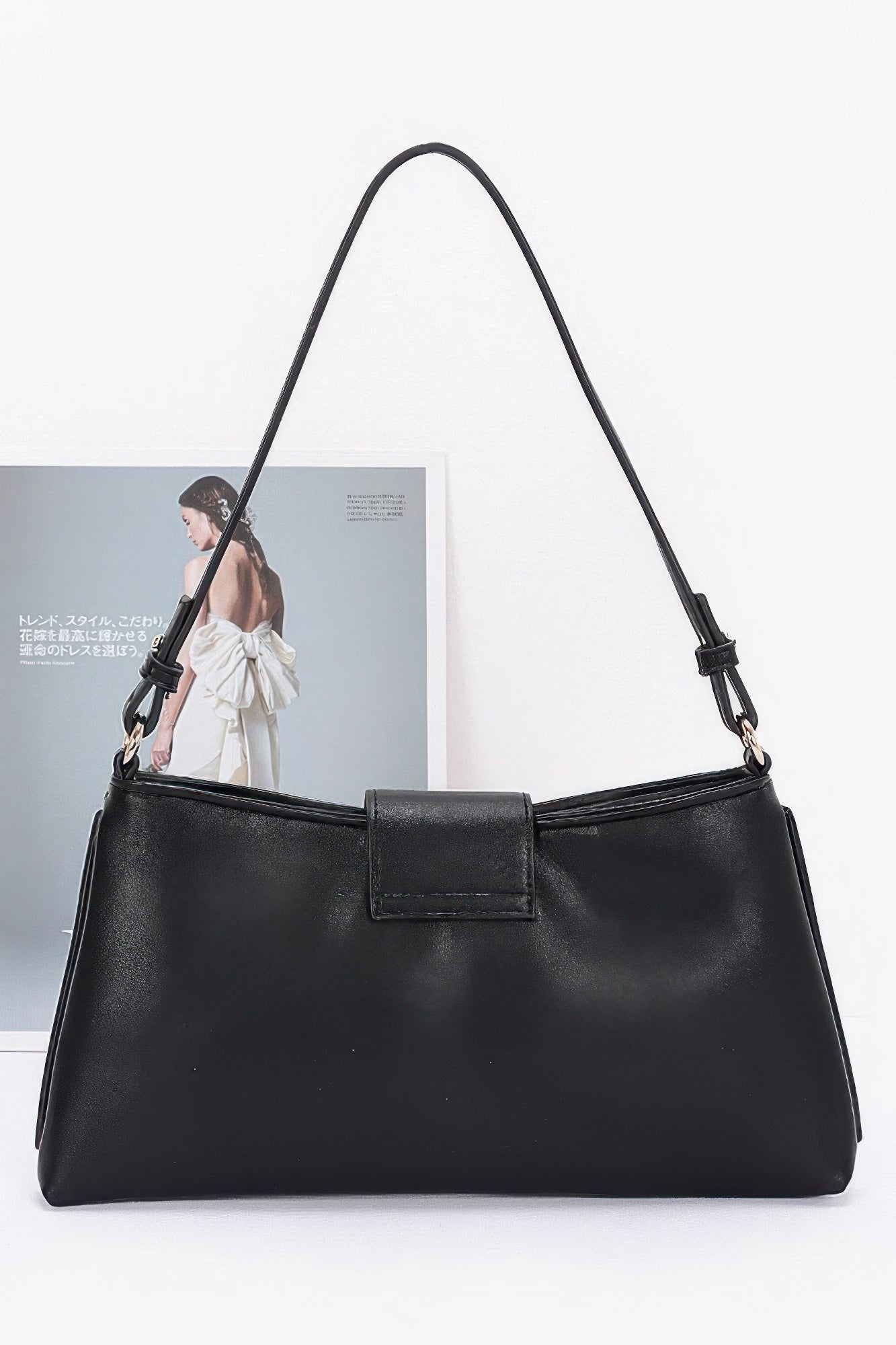 Faux Leather Eyelet Studded Shoulder Bag - Wear Arielle