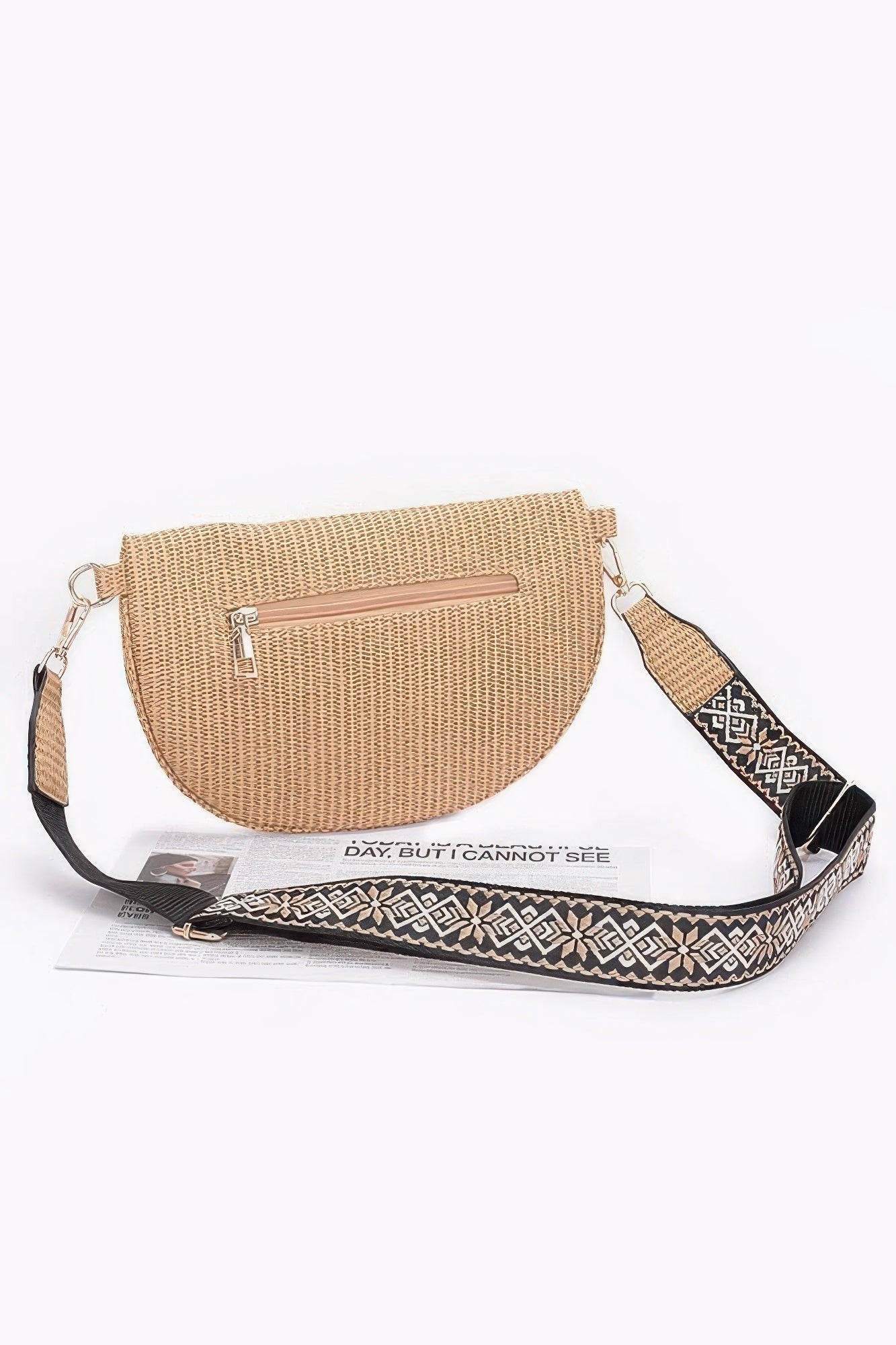 Faux Leather Fanny Pack W/ Multi Color Strap - Wear Arielle