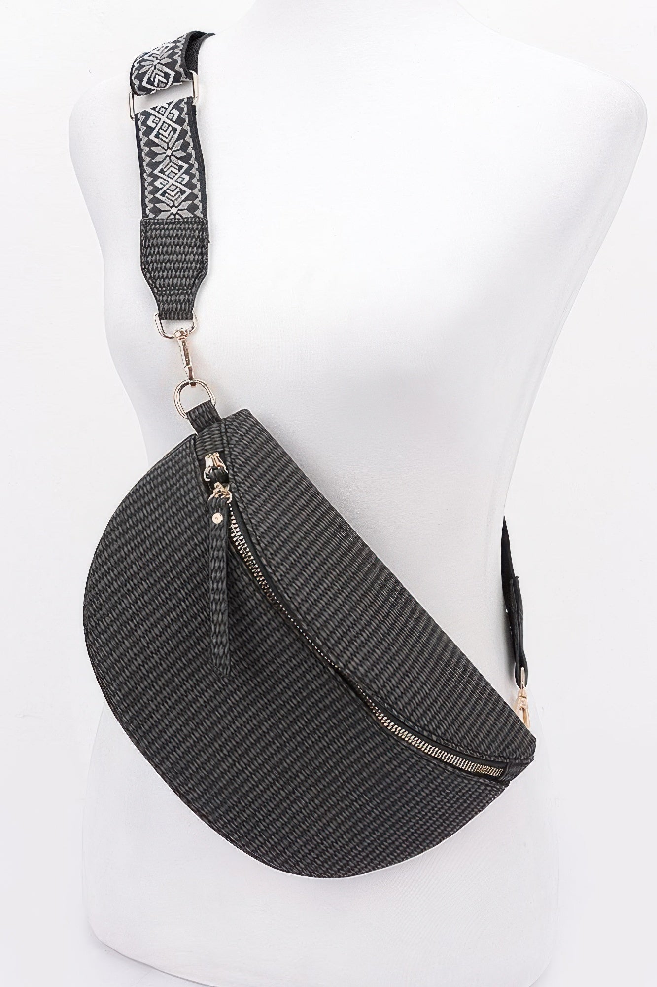 Faux Leather Fanny Pack W/ Multi Color Strap - Wear Arielle