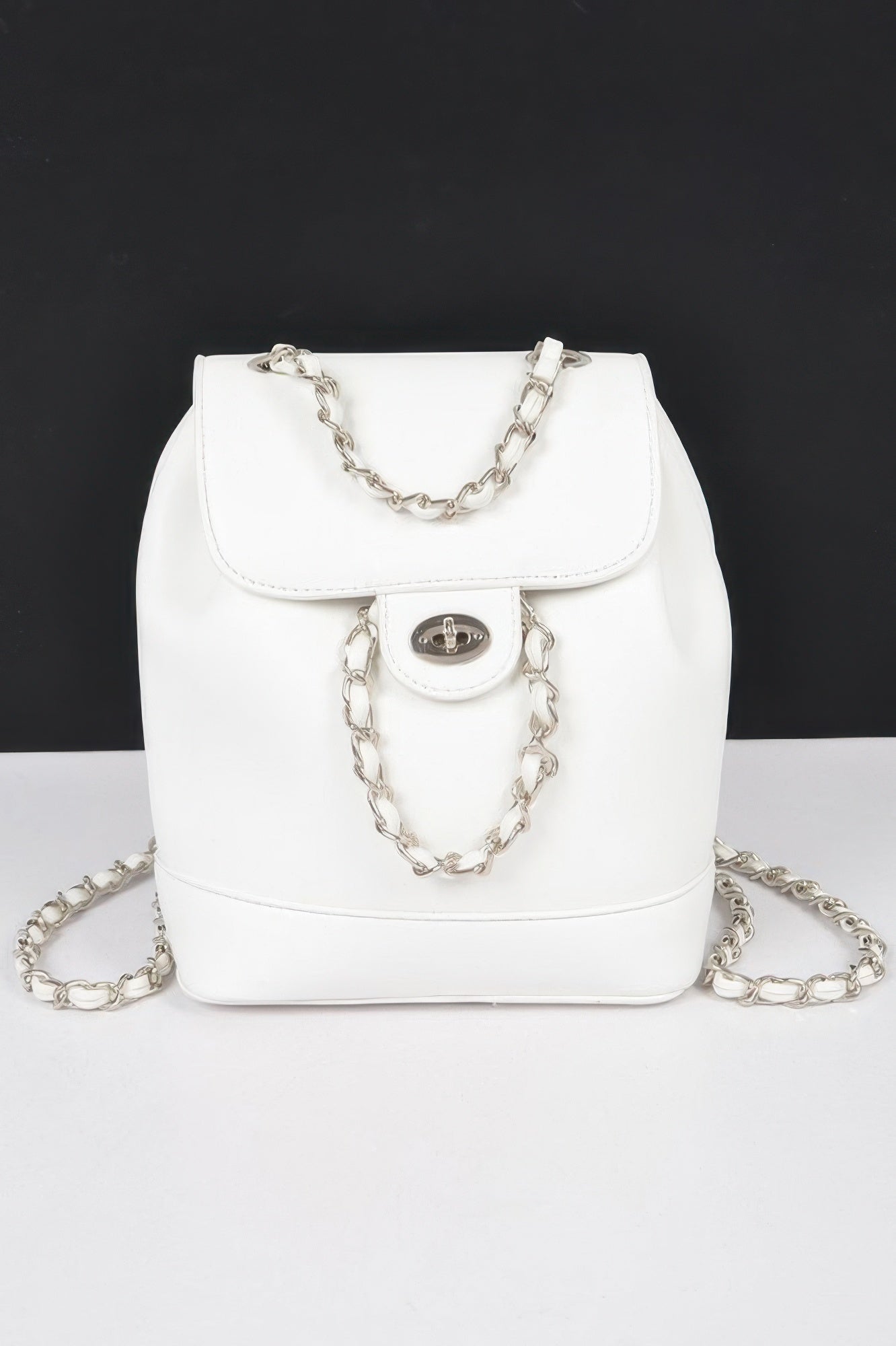 Faux Leather Flap Backpack - Wear Arielle