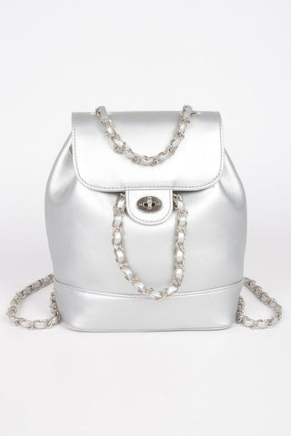 Faux Leather Flap Backpack - Wear Arielle