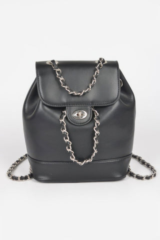 Faux Leather Flap Backpack - Wear Arielle