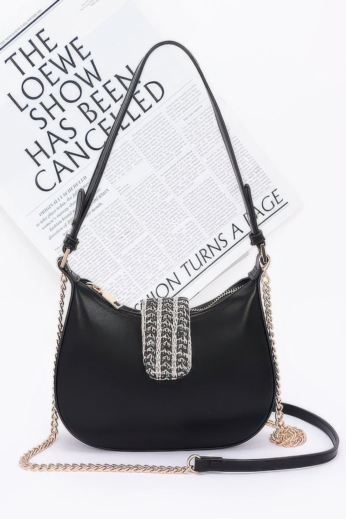 Faux Leather Hobo Bag - Wear Arielle