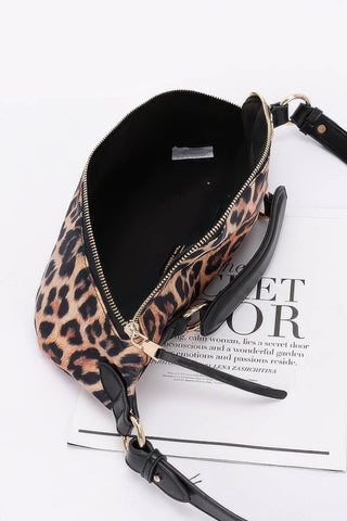 Faux Leather Leopard Crossbody Bag - Wear Arielle
