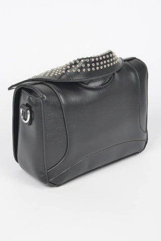 Faux Leather Metal Studded Jacket Clutch - Wear Arielle