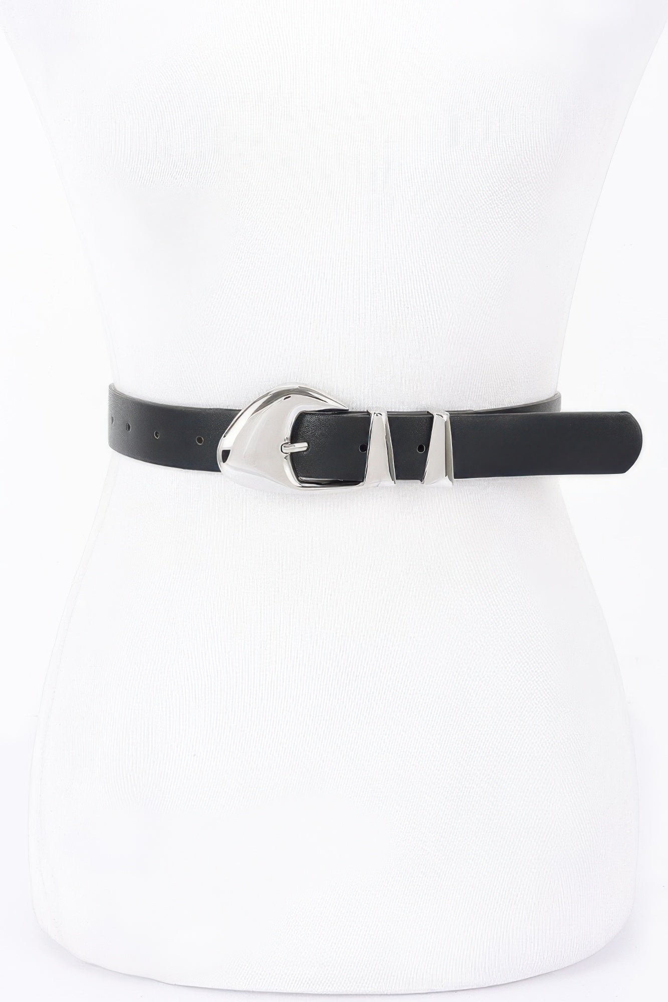 Faux Leather Multi Metal Buckle Belt - Wear Arielle
