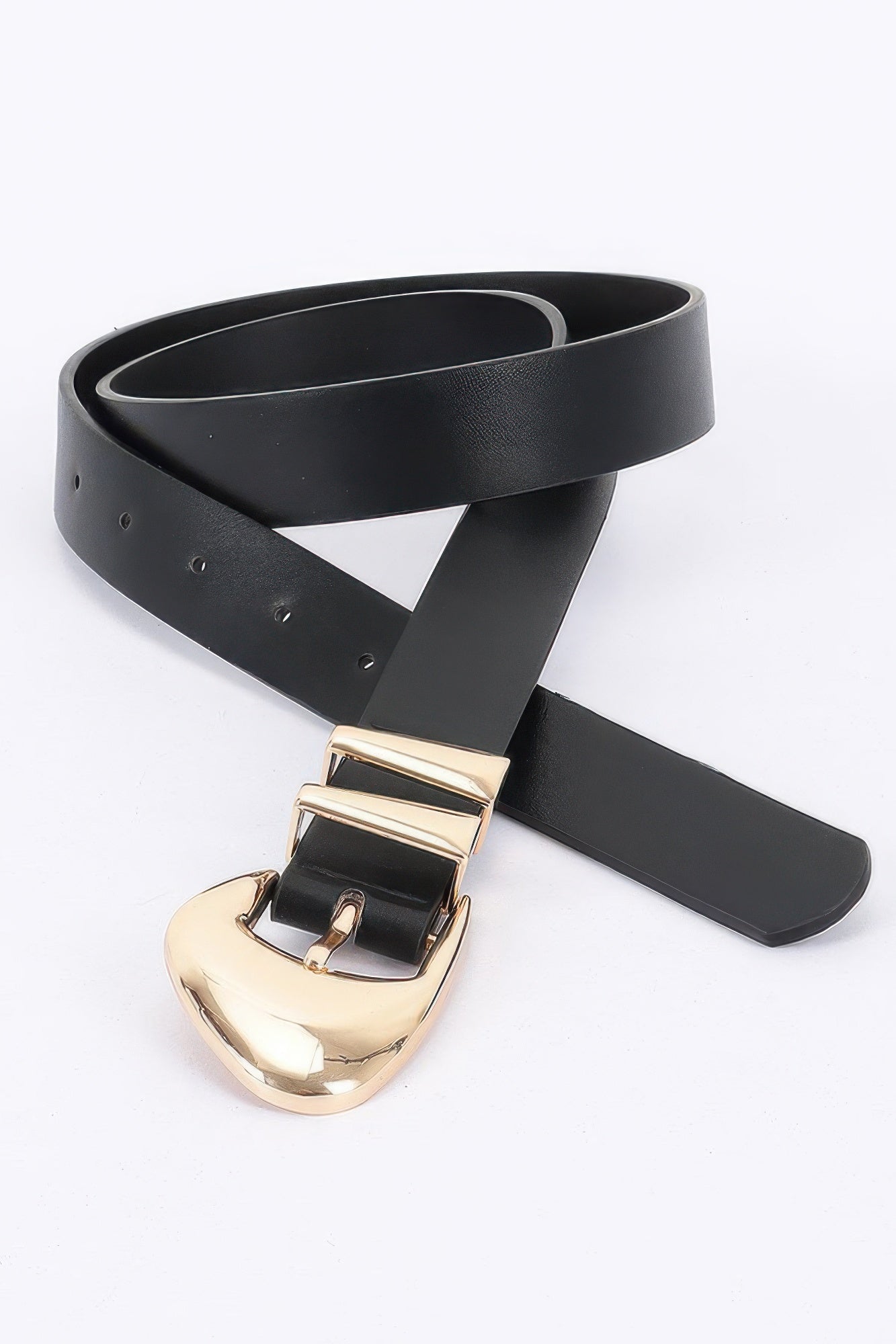 Faux Leather Multi Metal Buckle Belt - Wear Arielle