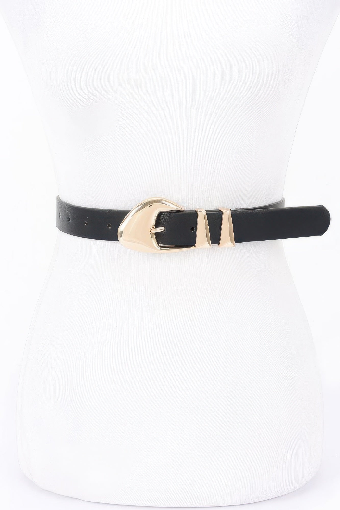 Faux Leather Multi Metal Buckle Belt - Wear Arielle