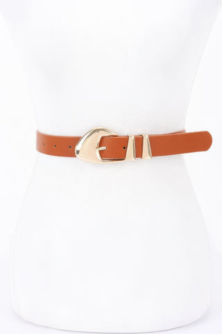 Faux Leather Multi Metal Buckle Belt - Wear Arielle