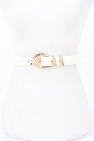 Faux Leather Multi Metal Buckle Belt - Wear Arielle