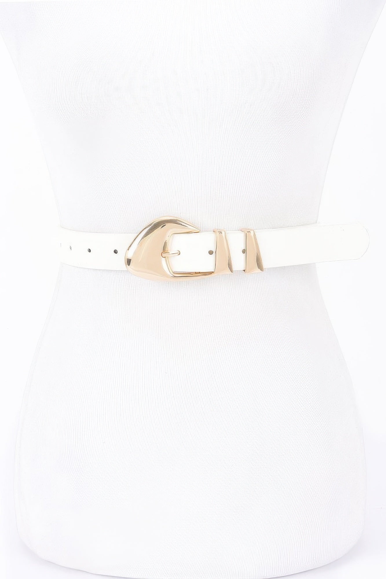 Faux Leather Multi Metal Buckle Belt - Wear Arielle